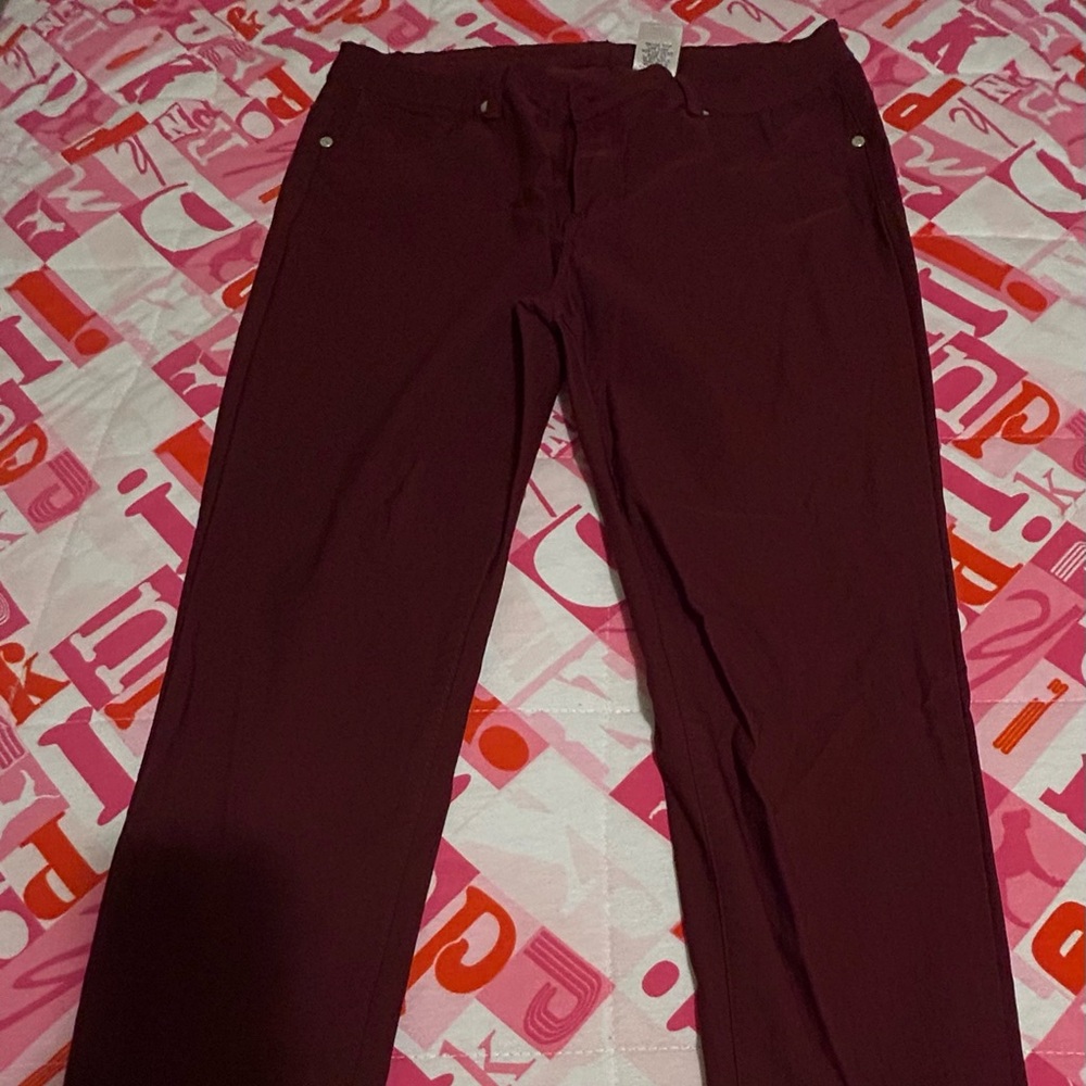 VIP Burgundy Straight Leg Pants